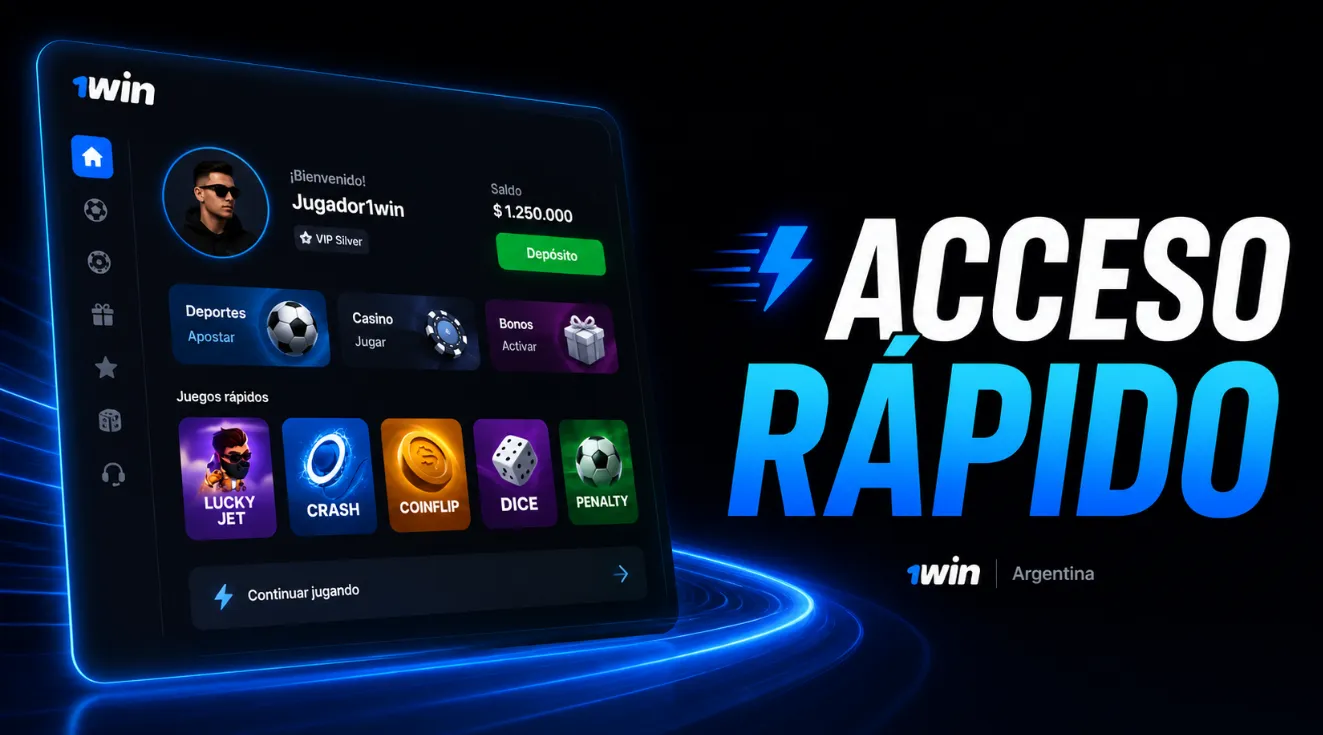 Acceso rápido al perfil con 1win iniciar sesión