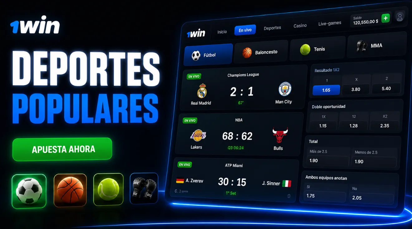 Deportes populares en casa de apuestas 1win