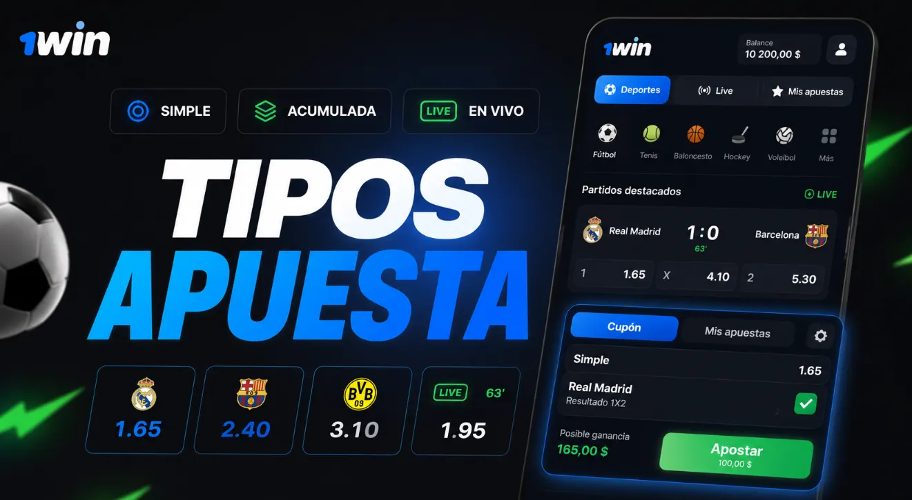 Tipos de apuestas en 1win apuestas deportivas
